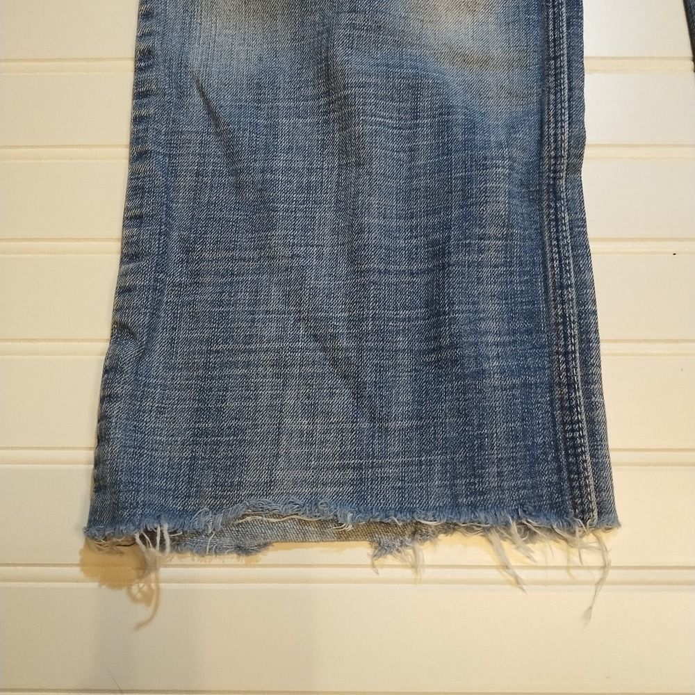 Vintage Emporio Armani Jeans Distressed Trashed 90s Women's Sz 29 Large Logo Y2K - Picture 16 of 16
